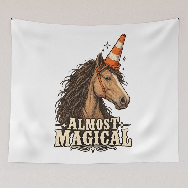 Item preview, Almost Magical Funny Horse Traffic Cone Unicorn designed and sold by will freed18.