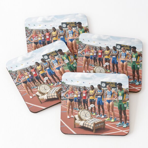 Item preview, Sleeping Stopwatch on Track Wasting Time Sports Humor designed and sold by Michaelragheb.