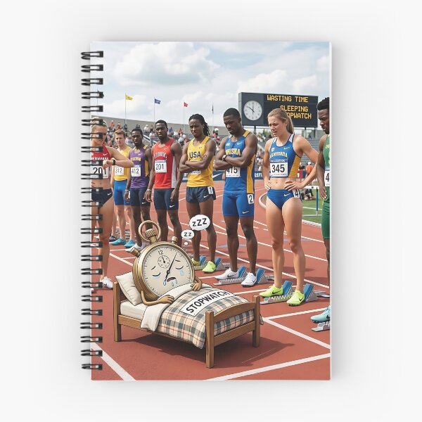 Item preview, Sleeping Stopwatch on Track Wasting Time Sports Humor designed and sold by Michaelragheb.