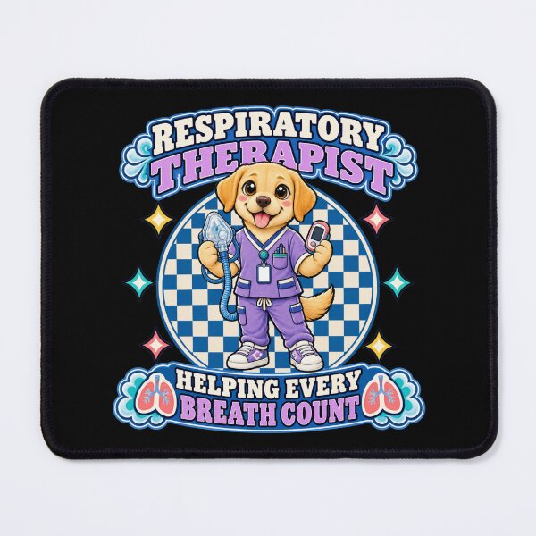 Item preview, Cute Labrador Retriever Respiratory Therapist, Checkered Medical RT Design designed and sold by ClinicalHubs.