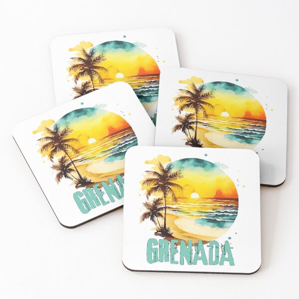 Item preview, Grenada - Vintage Grenada Sunset Watercolor Sunrise Beach Lifestyle Spring Break Tropical Vacation designed and sold by matthe-lopez.