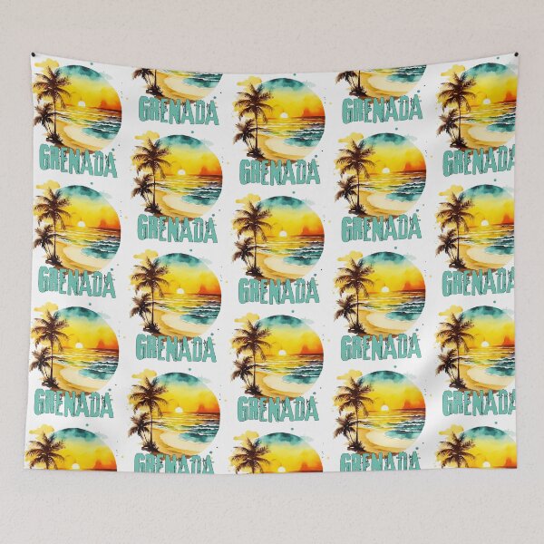 Item preview, Grenada - Vintage Grenada Sunset Watercolor Sunrise Beach Lifestyle Spring Break Tropical Vacation designed and sold by matthe-lopez.