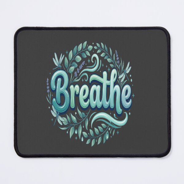 Item preview, Breathe Floral Self Care Quote | Calm Mind, Stress Relief & Positive Mindset designed and sold by Soft Strength Studio.