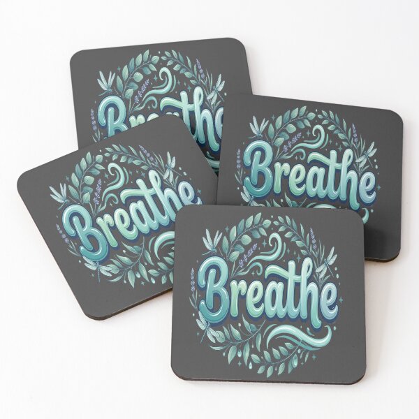 Item preview, Breathe Floral Self Care Quote | Calm Mind, Stress Relief & Positive Mindset designed and sold by Soft Strength Studio.