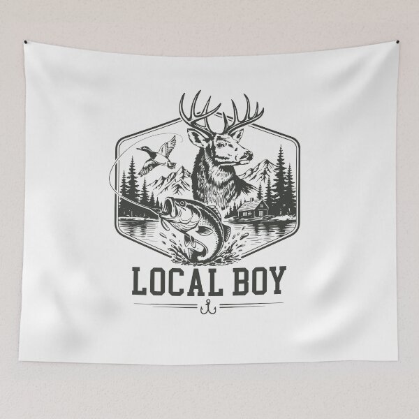 Item preview, Local Boy Deer Hunting Fishing Lover designed and sold by nosu-art-pod.