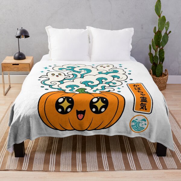 Item preview, Kawaii Pumpkin Japanese Wave Art designed and sold by Imaginationbeyond.