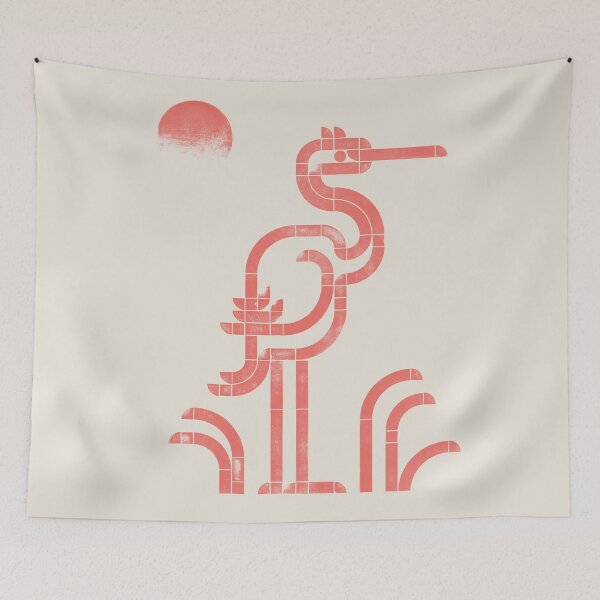Item preview, Salt Marsh — Heron | Geometric Bird Art - Coral designed and sold by POCOmuchoStudio.