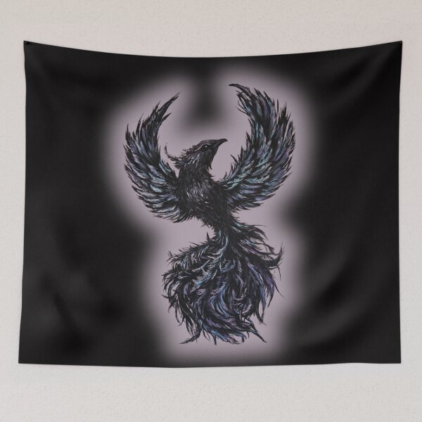 Item preview, Mystical Black Phoenix Rising Gothic Art designed and sold by ArtistsAtticWI.