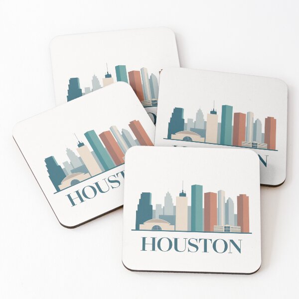Item preview, Houston Skyline Silhouette Design - Retro Gift for Travel Lover designed and sold by MoonSkyArt.