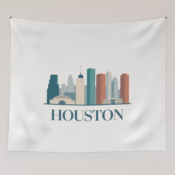 Item preview, Houston Skyline Silhouette Design - Retro Gift for Travel Lover designed and sold by MoonSkyArt.