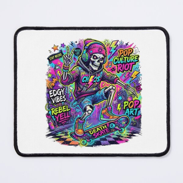 Item preview, Pop Culture Riot Neon Skater Skeleton Edgy Streetwear Design designed and sold by KTD28_SHOP.