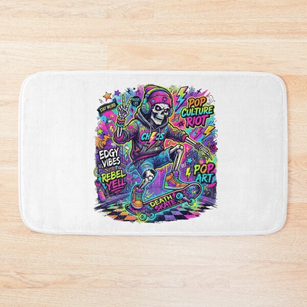 Item preview, Pop Culture Riot Neon Skater Skeleton Edgy Streetwear Design designed and sold by KTD28_SHOP.