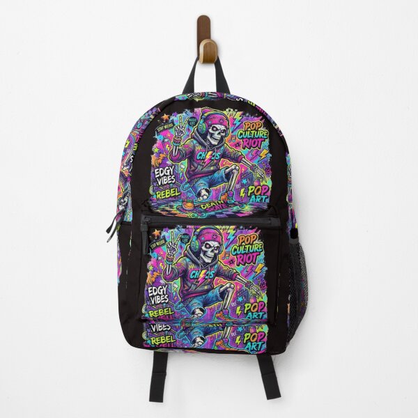 Item preview, Pop Culture Riot Neon Skater Skeleton Edgy Streetwear Design designed and sold by KTD28_SHOP.