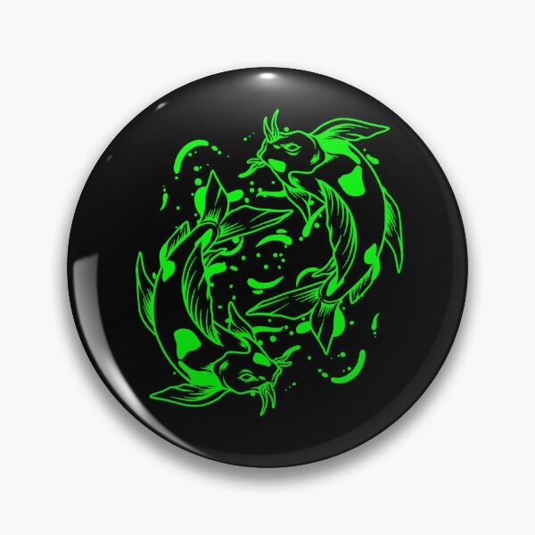 Item preview, Lime Japanese Koi Yin Yang Design designed and sold by pattern-archive.