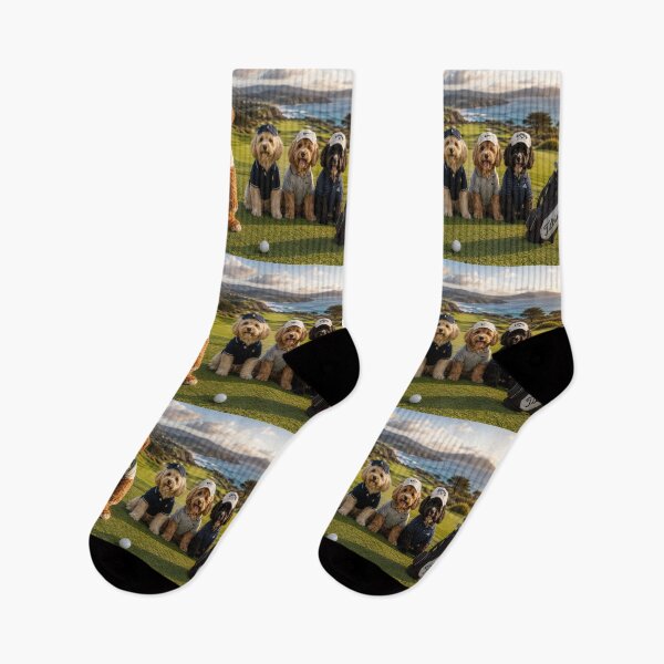 Item preview, Cockapoo Golf Team on Coastal Fairway designed and sold by Paul Thompson Photography.