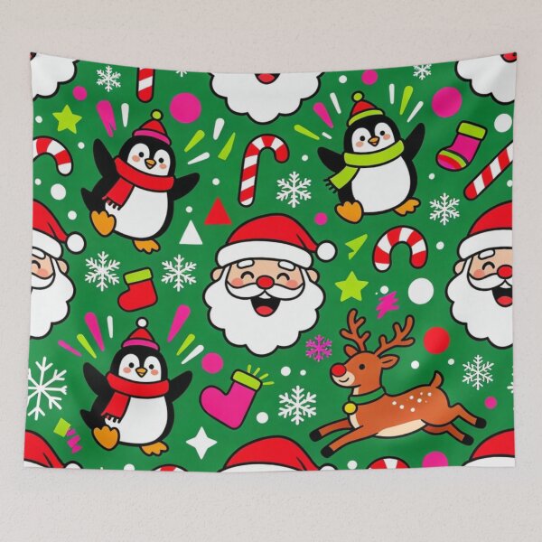 Item preview, Bold Bright Santa & Candy Cane Chaos designed and sold by PoloPrintsUK.