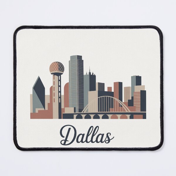 Item preview, Dallas Skyline Silhouette Design - Retro Gift for Travel Lover designed and sold by MoonSkyArt.