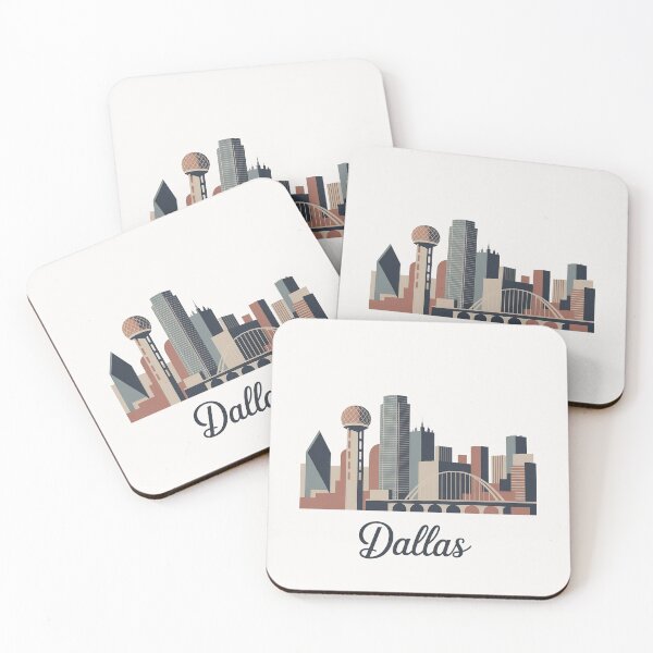 Item preview, Dallas Skyline Silhouette Design - Retro Gift for Travel Lover designed and sold by MoonSkyArt.