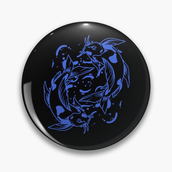 Item preview, Royal Blue Japanese Koi Yin Yang Design designed and sold by pattern-archive.
