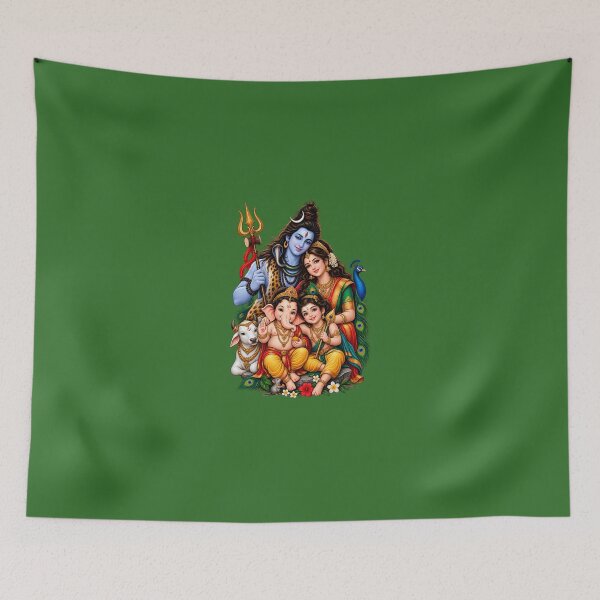 Item preview, Shiva Parvati Ganesha Murugan Divine Hindu Family designed and sold by lexxclothing.