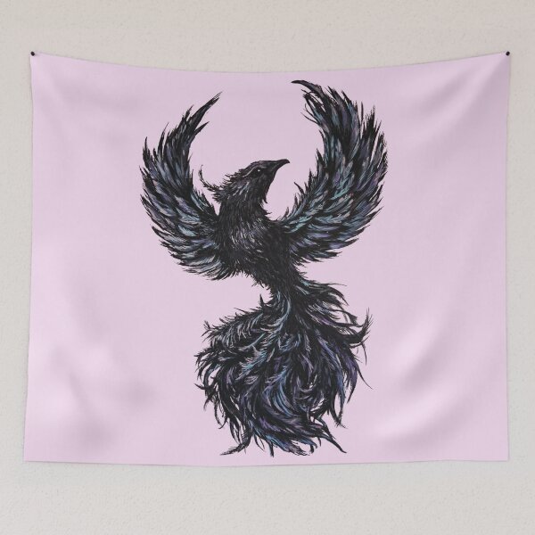Item preview, Mystical Black Phoenix Rising Gothic Art designed and sold by ArtistsAtticWI.