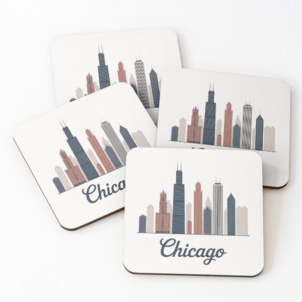 Item preview, Chicago Skyline Silhouette Design - Retro Gift for Travel Lover designed and sold by MoonSkyArt.