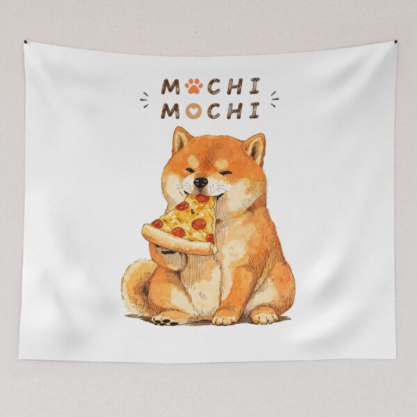 Item preview, Mochi Mochi Pizza Loving Shiba  designed and sold by INITIAL SHIBA.