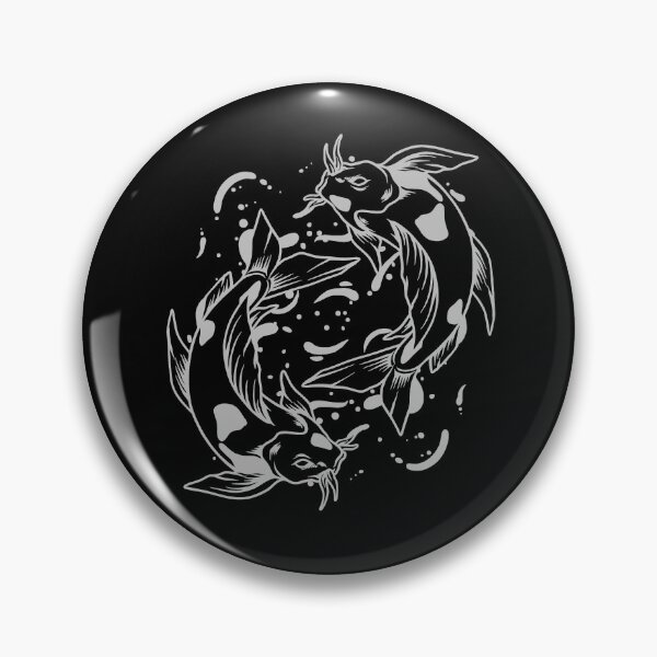 Item preview, Silver Japanese Koi Yin Yang Design designed and sold by pattern-archive.