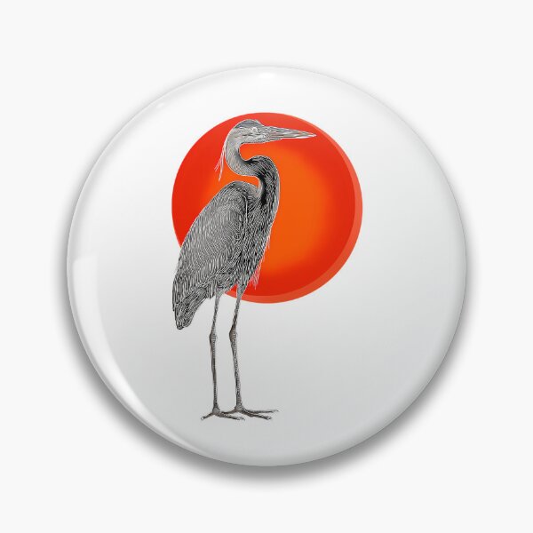 Item preview, Great Blue Heron Standing In Front Of A Red Sun designed and sold by kyla-leach.
