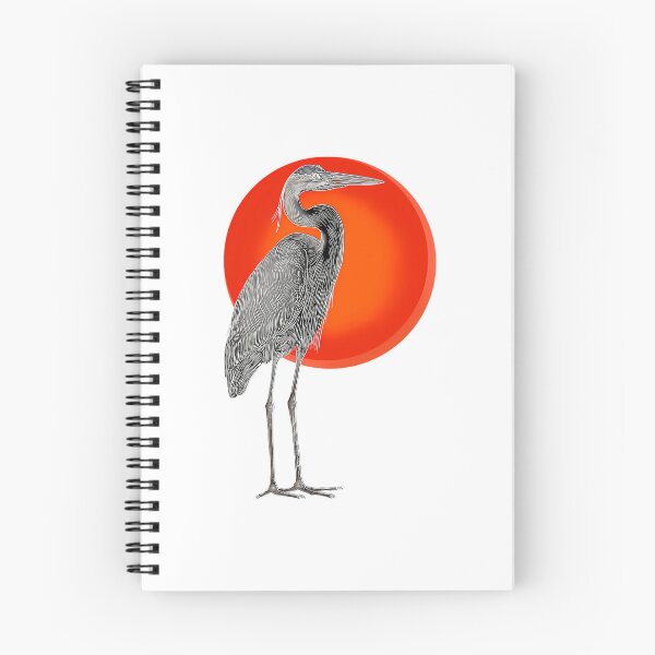 Item preview, Great Blue Heron Standing In Front Of A Red Sun designed and sold by kyla-leach.