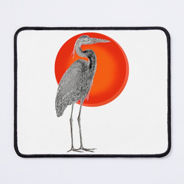 Item preview, Great Blue Heron Standing In Front Of A Red Sun designed and sold by kyla-leach.