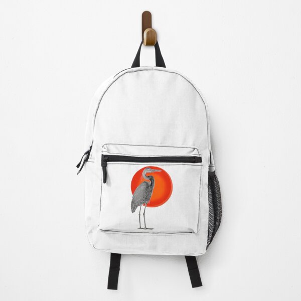Item preview, Great Blue Heron Standing In Front Of A Red Sun designed and sold by kyla-leach.