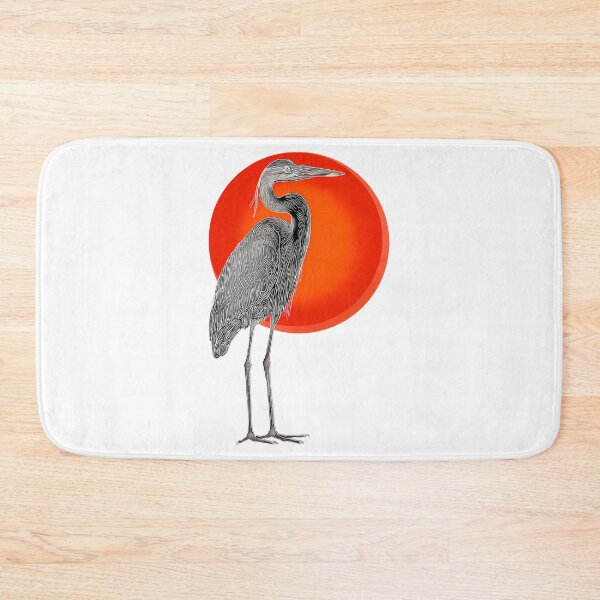 Item preview, Great Blue Heron Standing In Front Of A Red Sun designed and sold by kyla-leach.