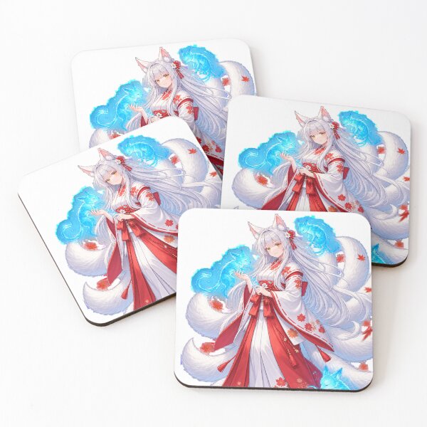 Item preview, Anime Fox girl Japanese Art style kitsune designed and sold by Kubbykat.