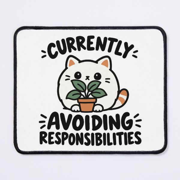 Item preview, Currently Avoiding Responsibilities Funny Cat designed and sold by MewMade.