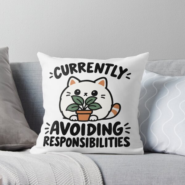 Item preview, Currently Avoiding Responsibilities Funny Cat designed and sold by MewMade.