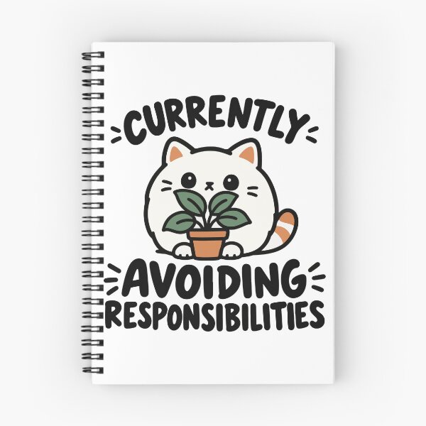 Item preview, Currently Avoiding Responsibilities Funny Cat designed and sold by MewMade.