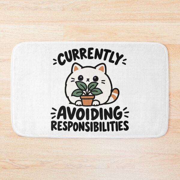 Item preview, Currently Avoiding Responsibilities Funny Cat designed and sold by MewMade.
