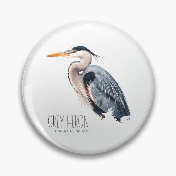 Item preview, Great Grey Heron  Elegant Bird Wildlife Illustration designed and sold by kyla-leach.