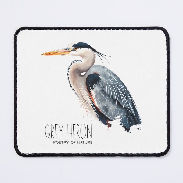 Item preview, Great Grey Heron Elegant Bird Wildlife Illustration designed and sold by kyla-leach.