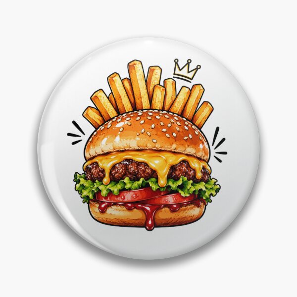 Item preview, Funny Burger and Fries Sticker Kawaii Fast Food Cartoon Cheeseburger Foodie Gift designed and sold by AstraDrip Studio.