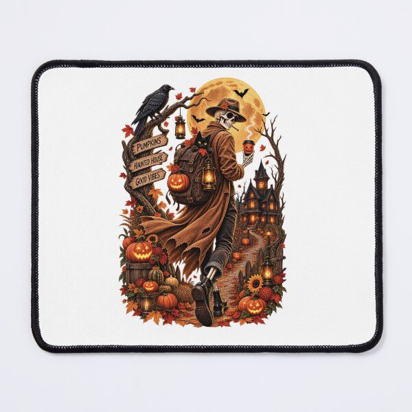 Item preview, Halloween Skeleton Pumpkin Harvest Spooky Autumn Vintage Fall designed and sold by Breisey.
