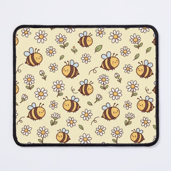 Item preview, Cute Bees And Daisies Seamless Pastel Pattern designed and sold by StickVerse by Owais.