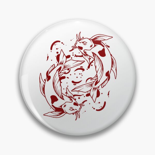 Item preview, Dark Red Japanese Koi Yin Yang Design designed and sold by pattern-archive.