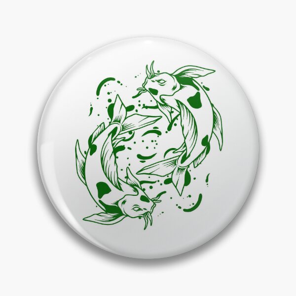 Item preview, Dark Green Japanese Koi Yin Yang Design designed and sold by pattern-archive.