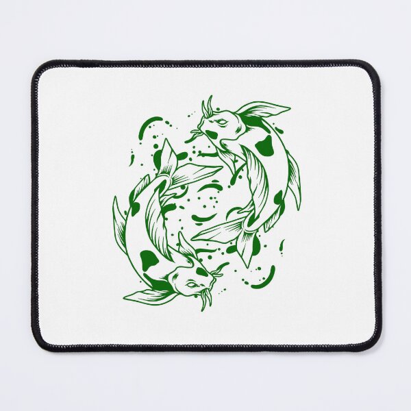 Item preview, Dark Green Japanese Koi Yin Yang Design designed and sold by pattern-archive.