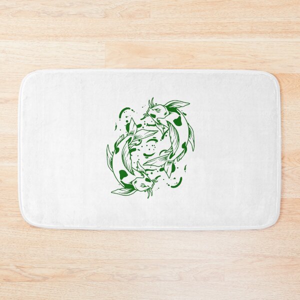 Item preview, Dark Green Japanese Koi Yin Yang Design designed and sold by pattern-archive.