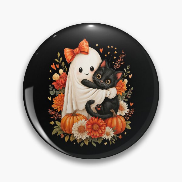 Item preview, Halloween Ghost Holding Black Cat Funny designed and sold by studio-ssaam.