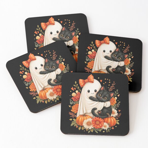 Item preview, Halloween Ghost Holding Black Cat Funny designed and sold by studio-ssaam.