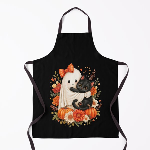 Item preview, Halloween Ghost Holding Black Cat Funny designed and sold by studio-ssaam.